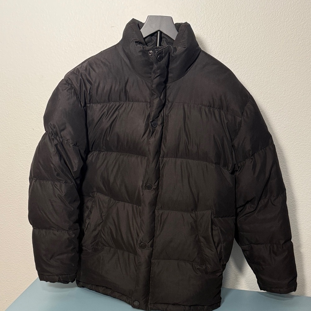 Super Soft and Warm Men's Black Puffer Coat